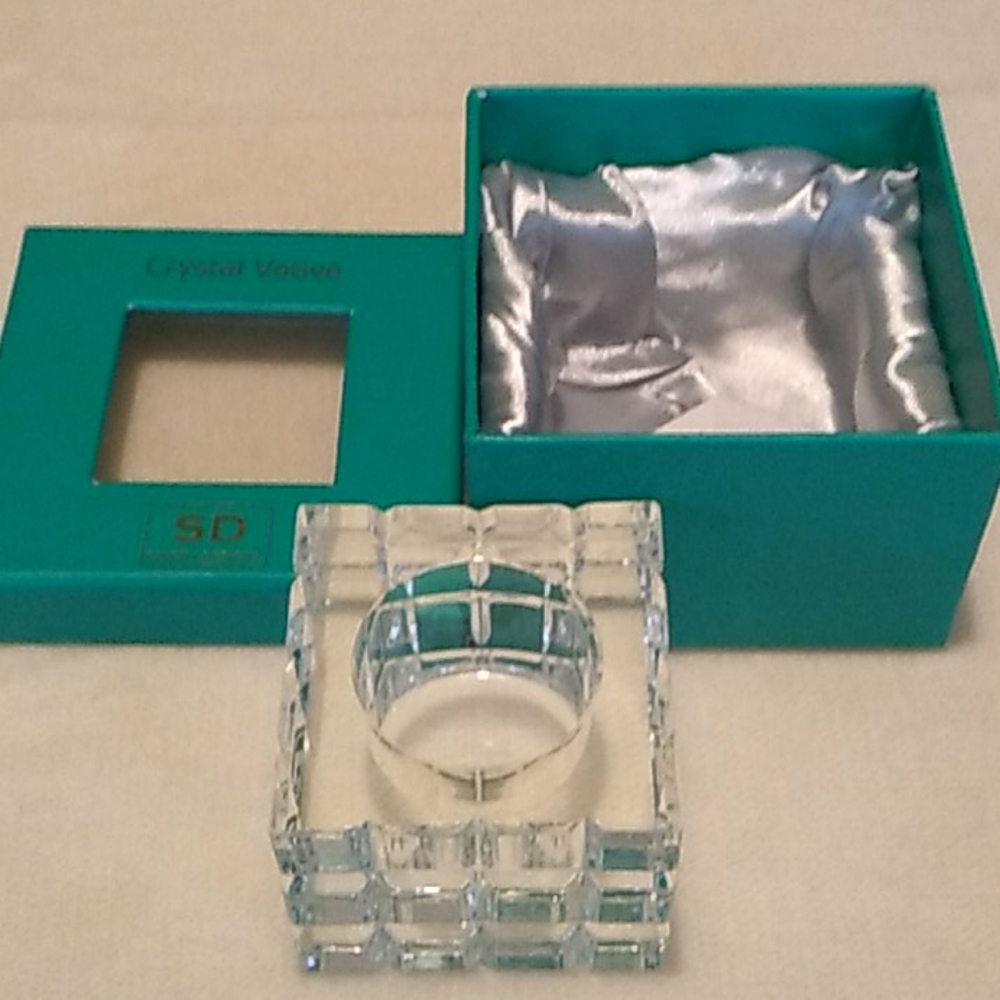 NWT Crystal Votive by Simon Designs Candle Holder